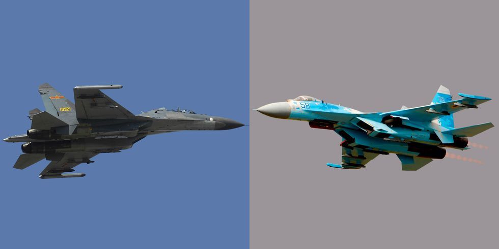 Resultado de imagen de J-11 y el J-16 vs Su-27 ruso,